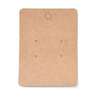 Blank Kraft Paper Earring Display Cards, Rectangle, BurlyWood, 7.8x5.8x0.05cm, Hole: 1.5mm *Packed 50 cards