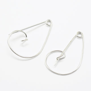 Iron Brooch Findings, Kilt Pins, Silver Color Plated, 24x37.5x4.5mm, Pin: 1mm.  Packed 2 Pins.