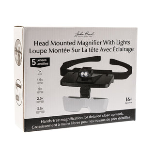 John Bead Head Mounted Magnifier with Lights.  (5 interchangeable Lenses)