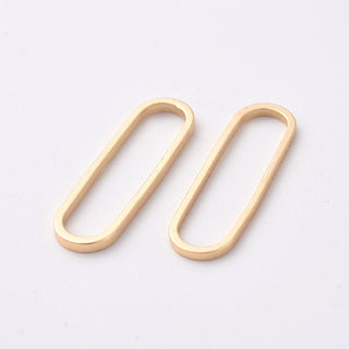 Brass Linking Rings, Oval, Real 18K Gold Plated, 20x6x1mm.  (Packed 10 Rings)