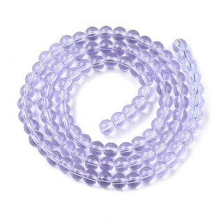 Transparent Glass Beads Strands, Round, 4mm, Hole: 0.8mm.  Approx 95 Beads. *See Color Options