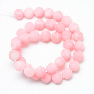*Jade.  Frosted.  (Pearl Pink)  8mm Size *approx 45 Beads.