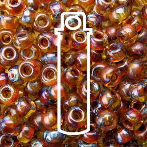 11/0 Miyuki Round Seed Beads (Picasso Saffron Transparent)  *approx 23 gram tube