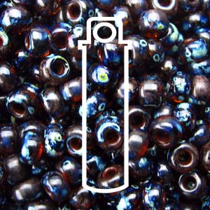 11/0 Miyuki Round Seed Beads (Picasso Dark Amber Transparent)  *approx 23 gram tube