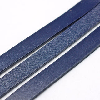 Leather Cord, Prussian Blue, 10x2mm, 10 Foot Length.