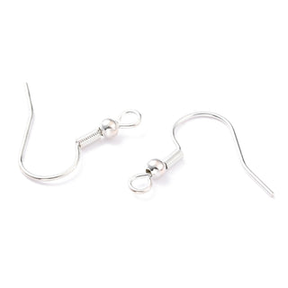 304 Stainless Steel Ear Wires.  20 x 18mm.  (Packed 10 Ear Wires/ 5 Sets).  (See Drop Down for Color Options)