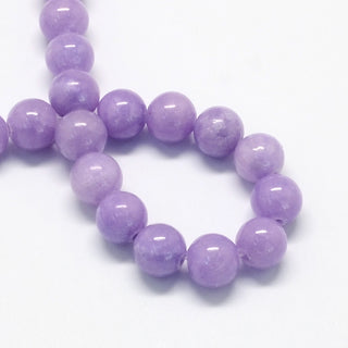 Jade (Creamy Lilac Purple) 8mm Round (approx 50 Beads)