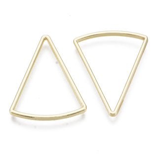 Alloy Linking Rings, Triangle Fan Shape, Light Gold, 28x22x2mm, Inner Diameter: 18x24mm  (Packed 5 )