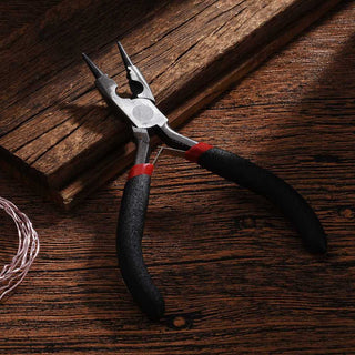 Carbon Steel Jewelry Pliers for Jewelry Making Supplies, Round Nose Pliers, Wire Cutter, Polishing, Black, Gunmetal, 128x65x10mm.  1 Plier.