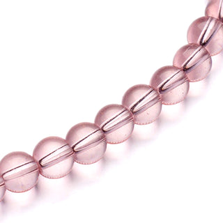 Glass Round Bead Strands, Thistle Pink, 6mm, Hole: 1mm, *approx 50 Beads.