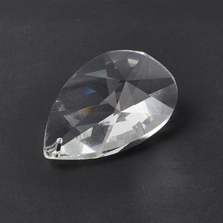 Transparent Glass Big Pendants, for Chandelier Crystal Hanging Pendants, Faceted, Teardrop, Clear, 62x35.5x21mm, Hole: 1.8mm. Sold Individually.