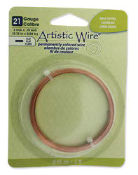 *21 Guage FLAT Artistic Wire (Bare Copper) 3mm x .75mm (3 ft roll)