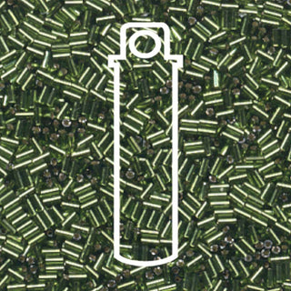 BUGLE #1 (3MM) MIYUKI.  Silver Lined S/L Olivine.  -APRX 19.5GM/TB