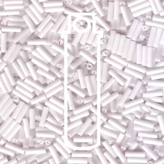 BUGLE #2 (6MM).  Miyuki (JAPANESE). Opaque White -APRX 17GM/TB
