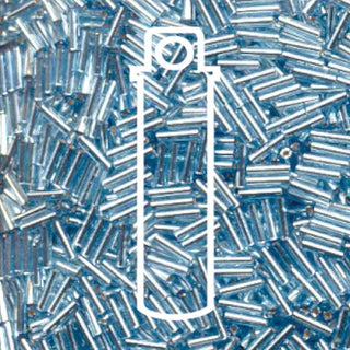 BUGLE #2 (6MM).  Miyuki (JAPANESE).  S/L (silver Lined)  Light Blue -APRX 17GM/TB