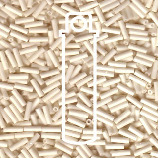 BUGLE #2 (6MM).  Miyuki (JAPANESE).  Matte Opaque Cream -APRX 17GM/TB