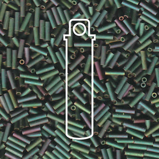 BUGLE #2 (6MM).  Miyuki (JAPANESE). Matte Sage Green  -APRX 17GM/TB