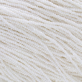 11/0 Czech CHARLOTTE Cut  (Opaque White Luster)  12 String/Hank -Approx 20 Grams