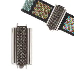 BEADSLIDE Cross Hatch DESIGN 10MM X 24MM.  *See Color Options