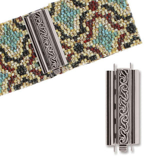 BEADSLIDE SQUIGGLE DESIGN 10MM X 29MM.    Sold per Clasp.