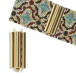 BEADSLIDE BAR DESIGN 10MM X 29MM GOLDPLATE.