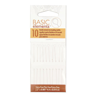 NEEDLE TWISTED WIRE EXTRA FINE .14MM--10/CD- PER CARD (Basic Elements Brand).)