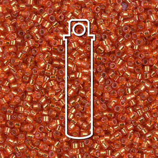 Miyuki Delica  (Size 11)  (S/L (Silverlined) Duracoat Clementine) *DB2158