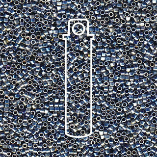 Miyuki Delica  (Size 11)  (Palladium Silver Blue Gold Iris) *DB545
