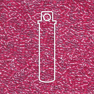 Delica  (Size 11)  (Sparkling Dark Pink Lined Crystal) *DB914