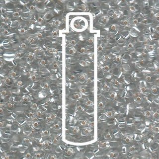 Miyuki DROP.  3.4MM.   TRANS SILVER LINED CLEAR.  25GM TUBE.