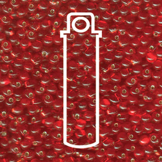 Miyuki DROP.  3.4MM.   TRANSPARENT SILVER LINED RED.  25GM TUBE.