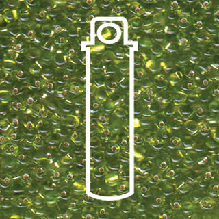 Miyuki DROP.  3.4MM.   TRANSPARENT SILVER LINED Chartreuse.  25GM TUBE.