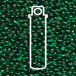 Miyuki DROP.  3.4MM.   TRANSPARENT SILVER LINED GREEN.  25GM TUBE.
