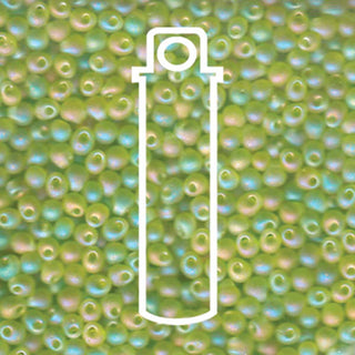 Miyuki DROP.  3.4MM.   MATTE TRANSPARENT LIME AB.  25GM TUBE.