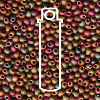 Miyuki DROP.  3.4MM.   MATTE MET KHAKI IRIS.  25GM TUBE.