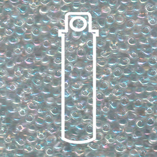Miyuki DROP.  3.4MM.   TRANSPARENT CRYSTAL AB.  25GM TUBE.