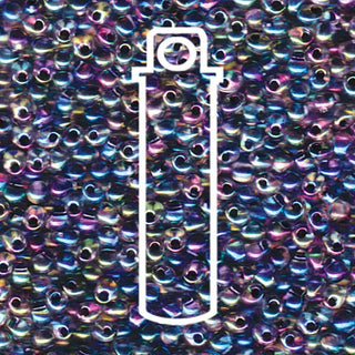 Miyuki DROP.  3.4MM.   NOIR LINED CRYSTAL AB.  25GM TUBE.
