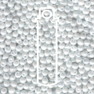 Miyuki DROP.  3.4MM.   White Pearl.  25GM TUBE.