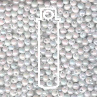 Miyuki DROP.  3.4MM.   OPAQUE WHITE AB.  25GM TUBE.