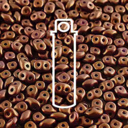 SuperDuo *Gold Shine Saddle Brown  (Czech)  2.5 x 5mm  *22 gr tube