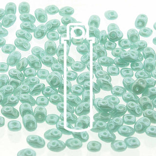 SuperDuo  * Turquoise Opal WHITE LUSTER   (Czech)  2.5 x 5mm  *22 gr tube