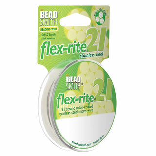 Flex-rite (BEAD STRINGING WIRE) *21 Strand (30 FT)  Clear  (.012 in/ 0.30mm) Nylon Coated Stainless Steel Micro-Wire.