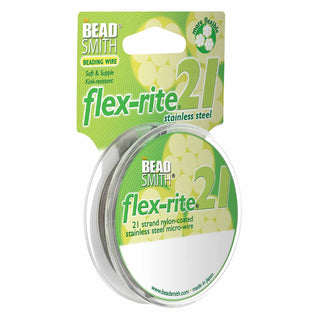 Flex-rite (BEAD STRINGING WIRE) *21 Strand (30 FT)  Clear  (.014 in/ 0.35mm) Nylon Coated Stainless Steel Micro-Wire.