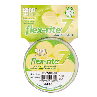 Flex-rite (BEAD STRINGING WIRE) *7 Strand (100FT)  Clear  (.018 in/ 0.45mm)