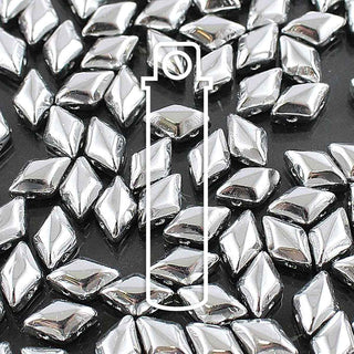 11/0 Czech (MINI) Gem DUO. 6x4mm.   (Crystal Full Labrador)  *approx 8.5 gram tube