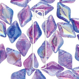 11/0 Czech Gem DUO (8x5mm)  (Summer Rainbow Dark Blue)  *approx 8 gram tube