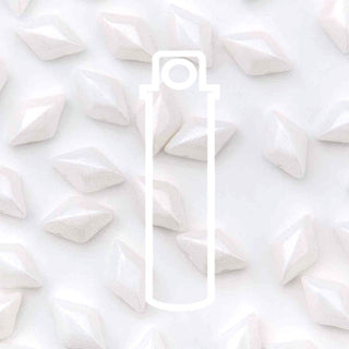 11/0 Czech Gem DUO (8x5mm)  (Pearl Shine White)  *approx 8 gram tube