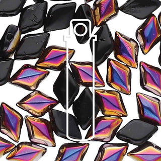 11/0 Czech Gem DUO (8x5mm)  (Jet Sliperit)  *approx 8 gram tube