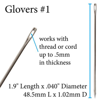 John James- Glover (Leather Needles). 25 pcs .  Size 001 Long