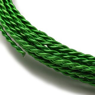 Aluminum Wire, Twisted Round, Green, 1.6mm, (f14 ga).  about 16.40 Feet(5m)/Roll